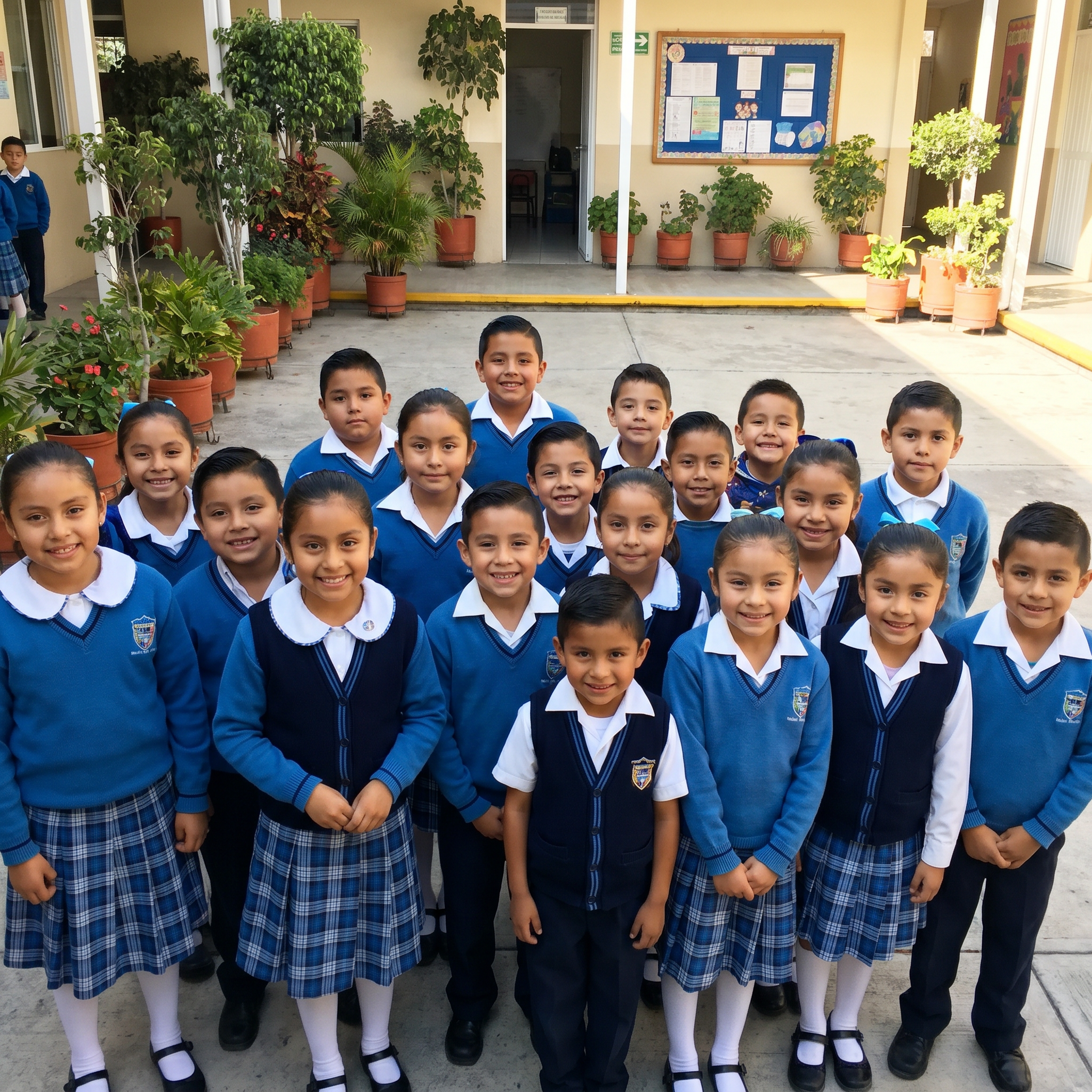 Alumnos en uniforme