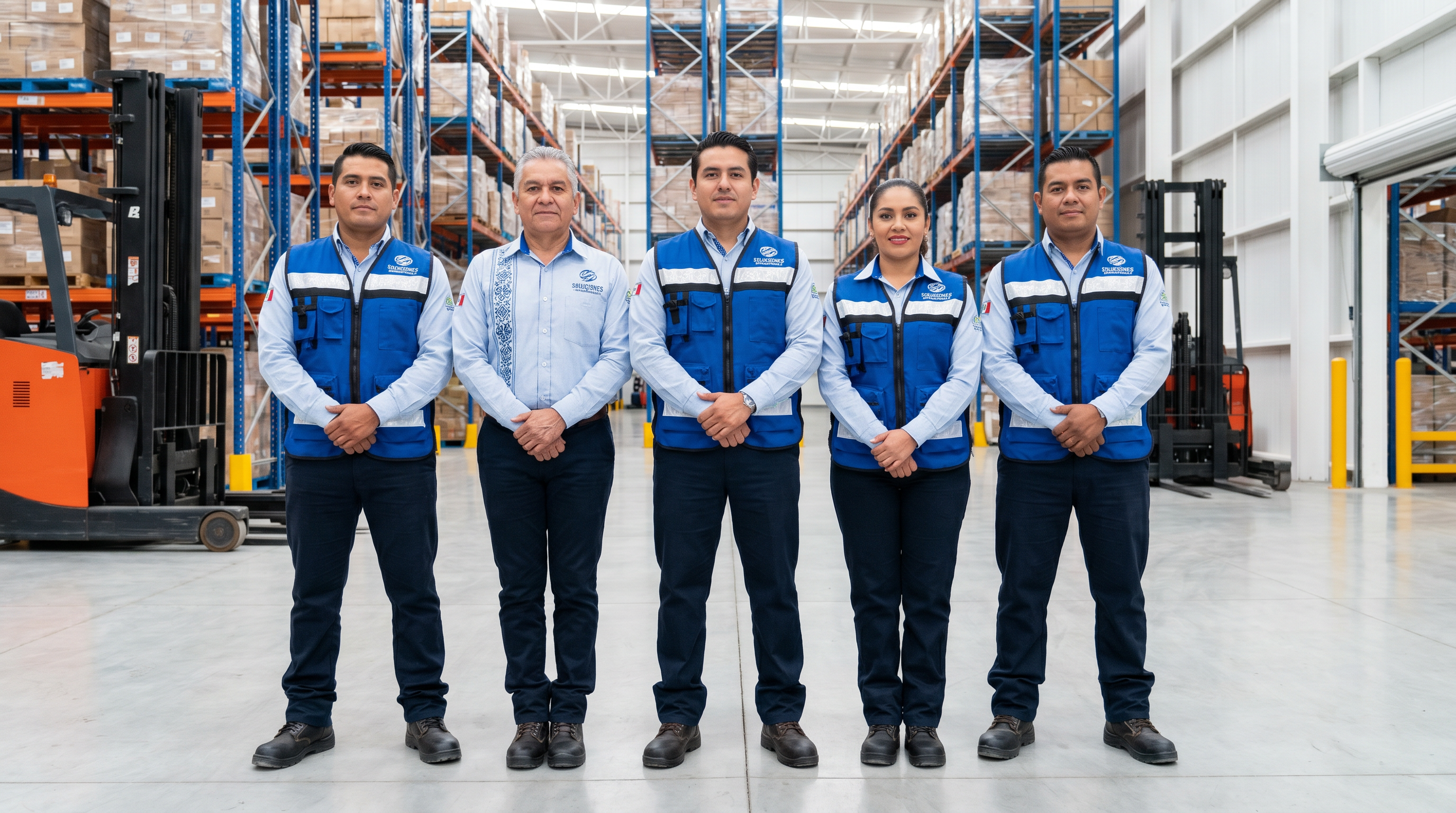 Equipo de trabajo en uniformes